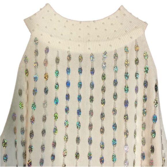 Cal fashions white glittery beaded tank top - Picture 2 of 10